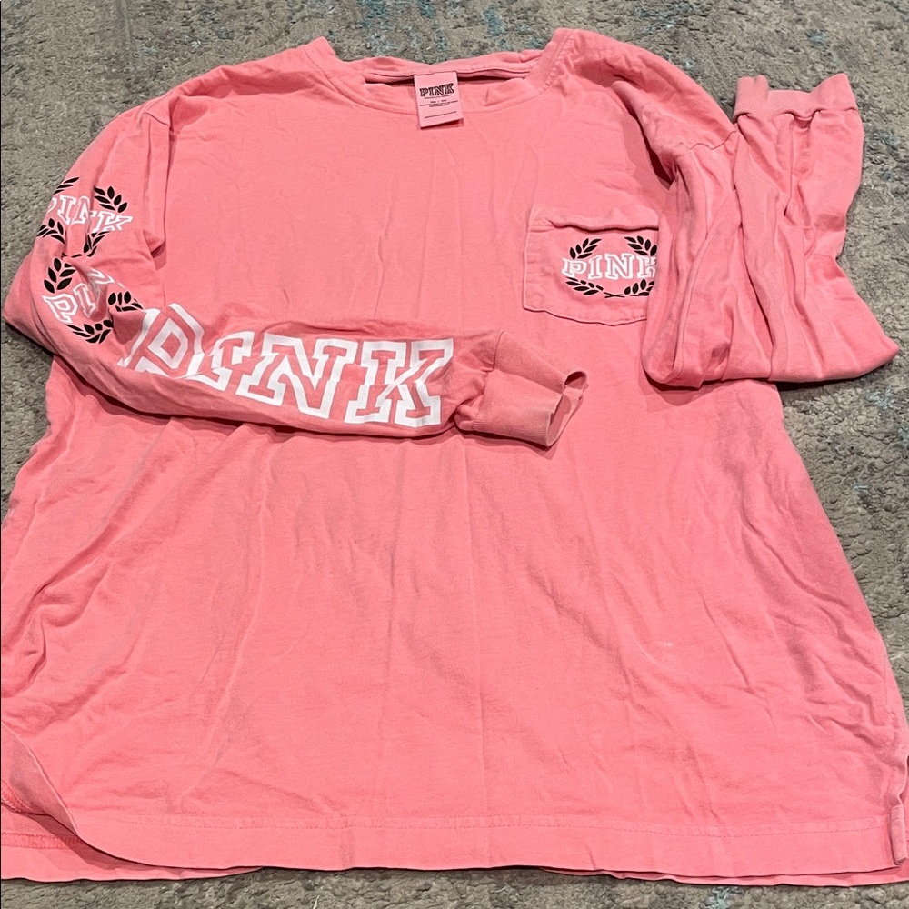 PINK Victoria's Secret Long Sleeve Tee - Coral